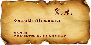 Kossuth Alexandra névjegykártya
