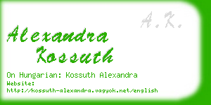 alexandra kossuth business card